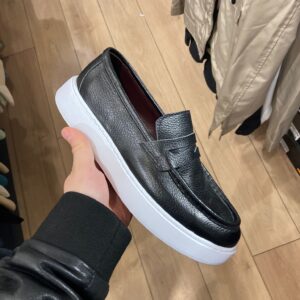 siyah deri casual ayakkabı